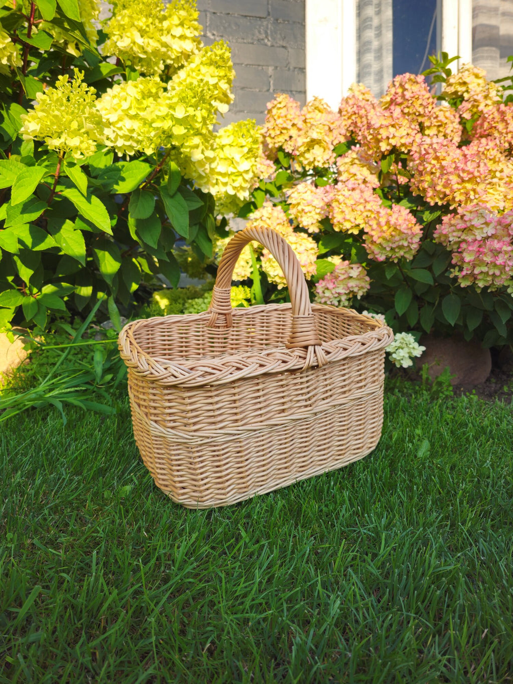 Handmade Willow Basket with Handle
