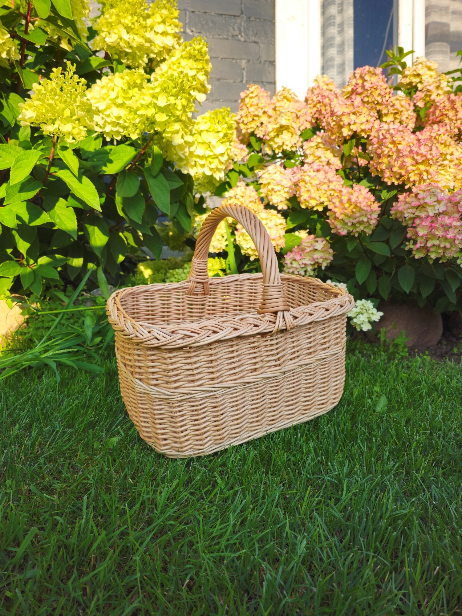 Handmade Willow Basket with Handle