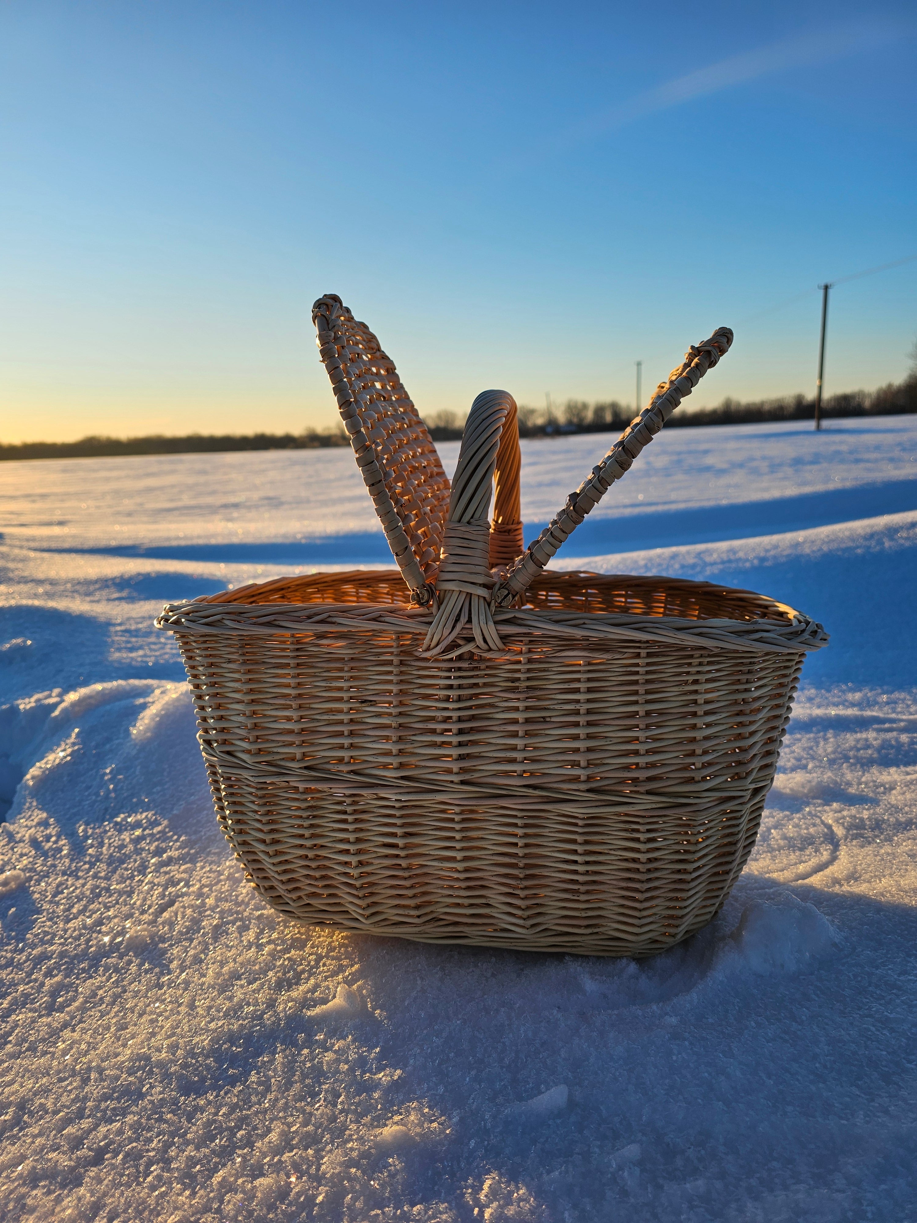 Wicker picnic basket 022b