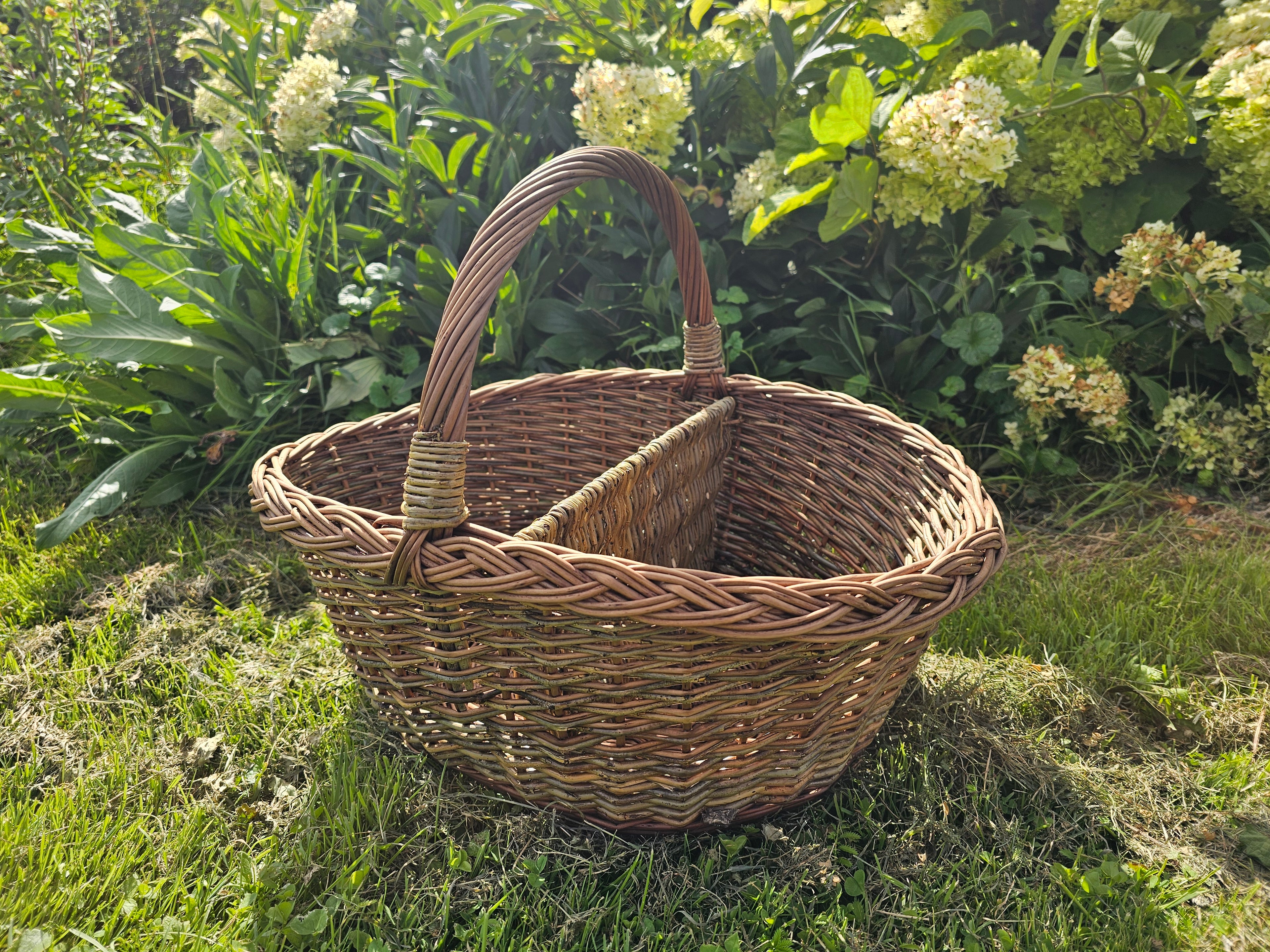 Wicker Picnic Basket with Divider