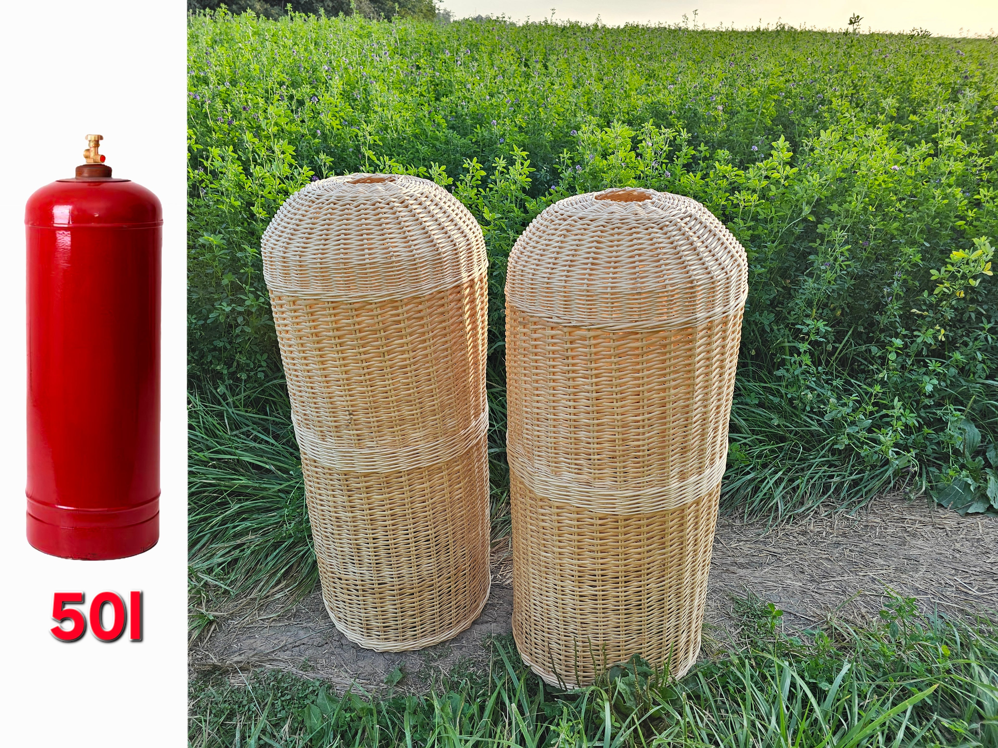 Wicker gas cylinder cover 034b