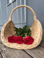 Wicker flower basket 031b