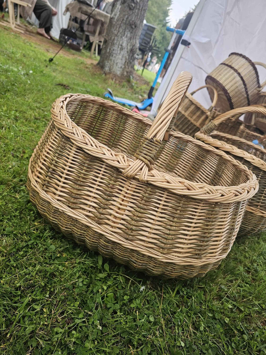 Large wicker basket 047b - NaturelyWoven wicker - handmade
