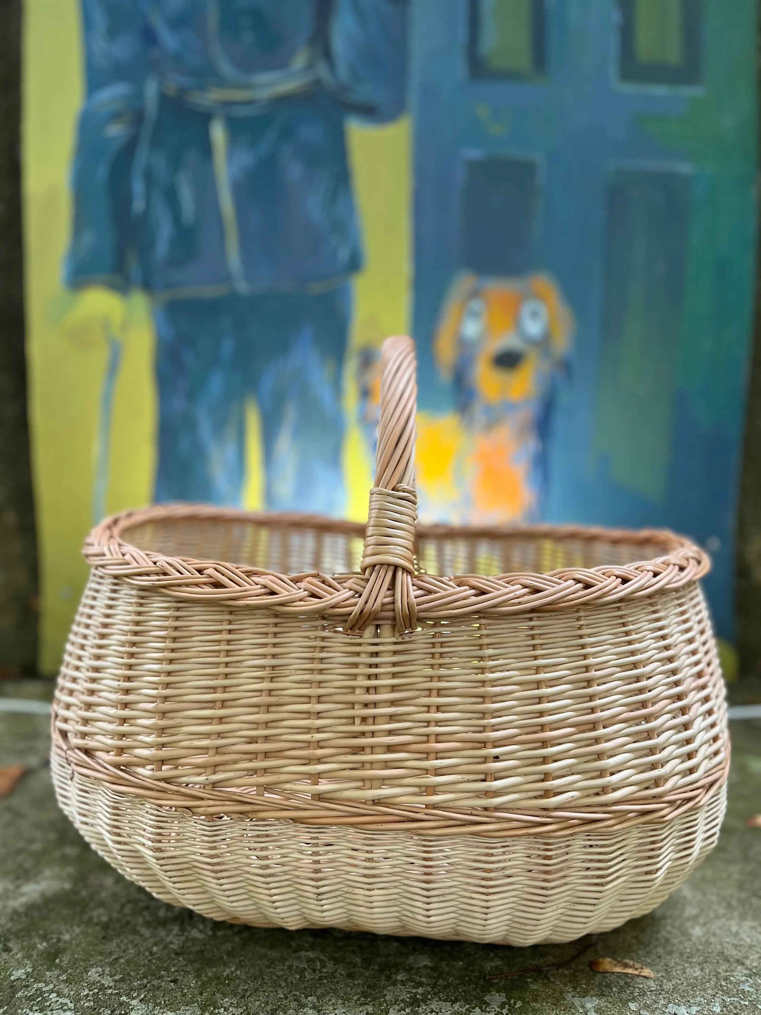 Large wicker basket 047b - NaturelyWoven wicker - handmade