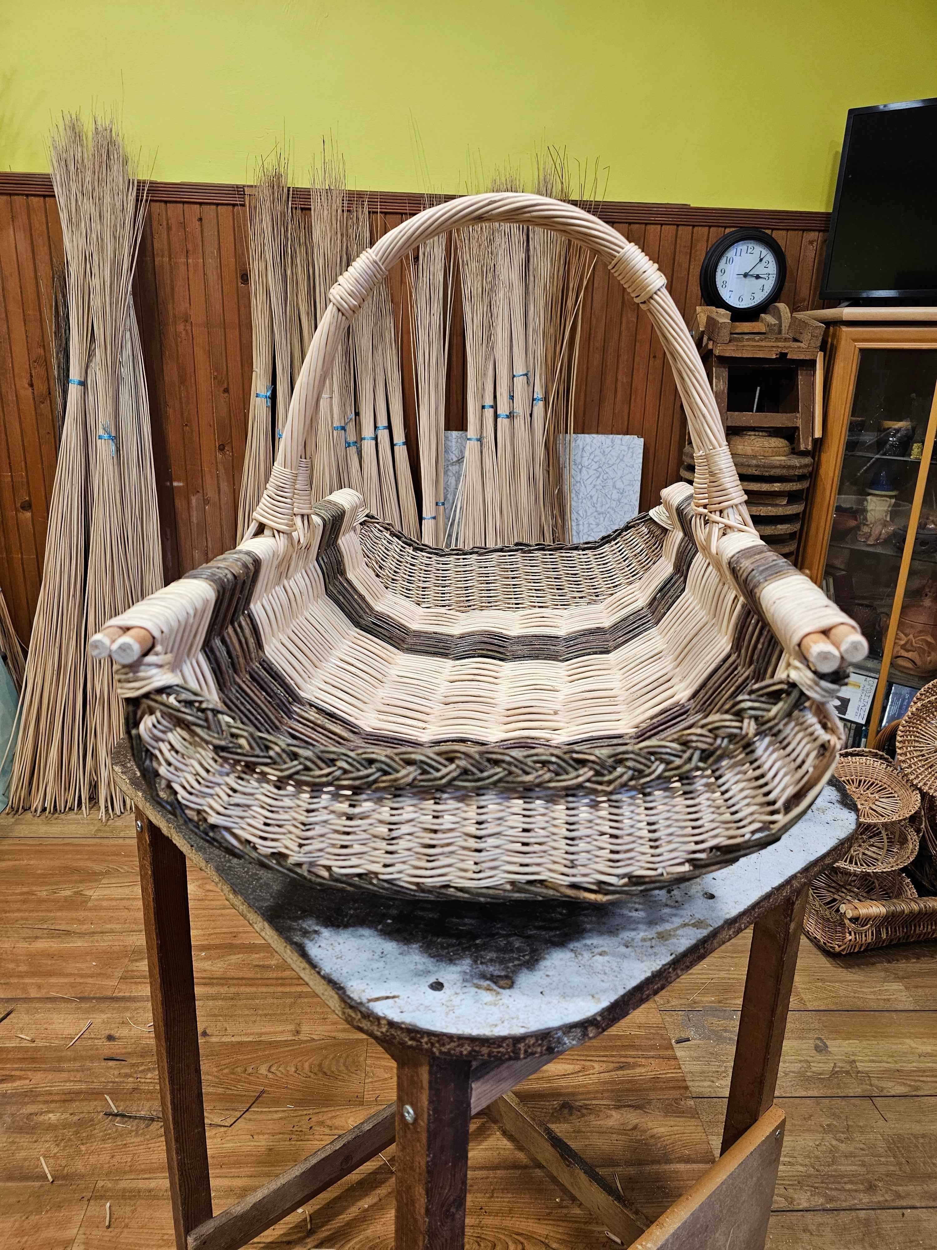 Long Wicker Firewood Basket — firewood basket, view 4