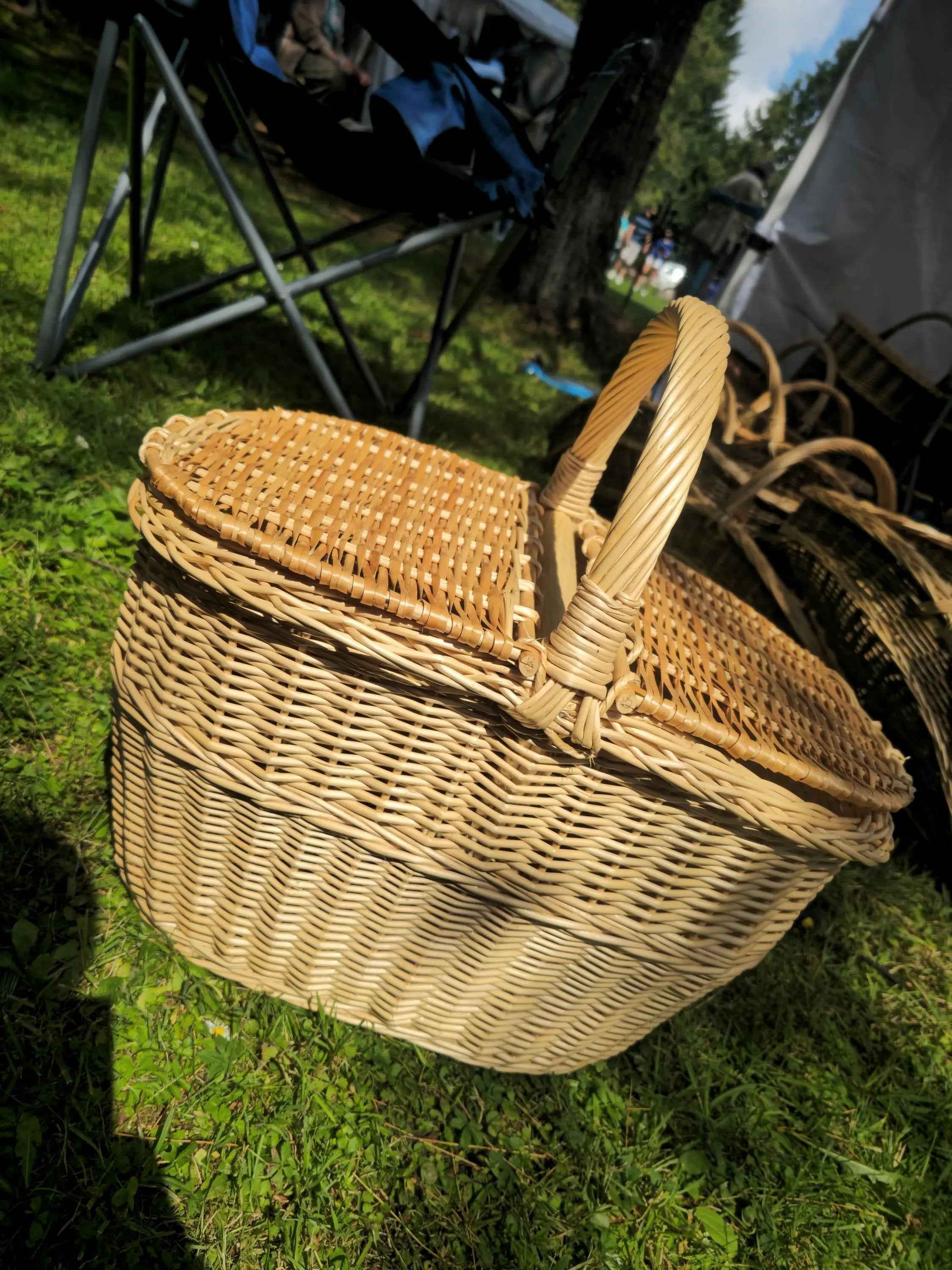 Wicker picnic basket 048b - NaturelyWoven wicker - handmade