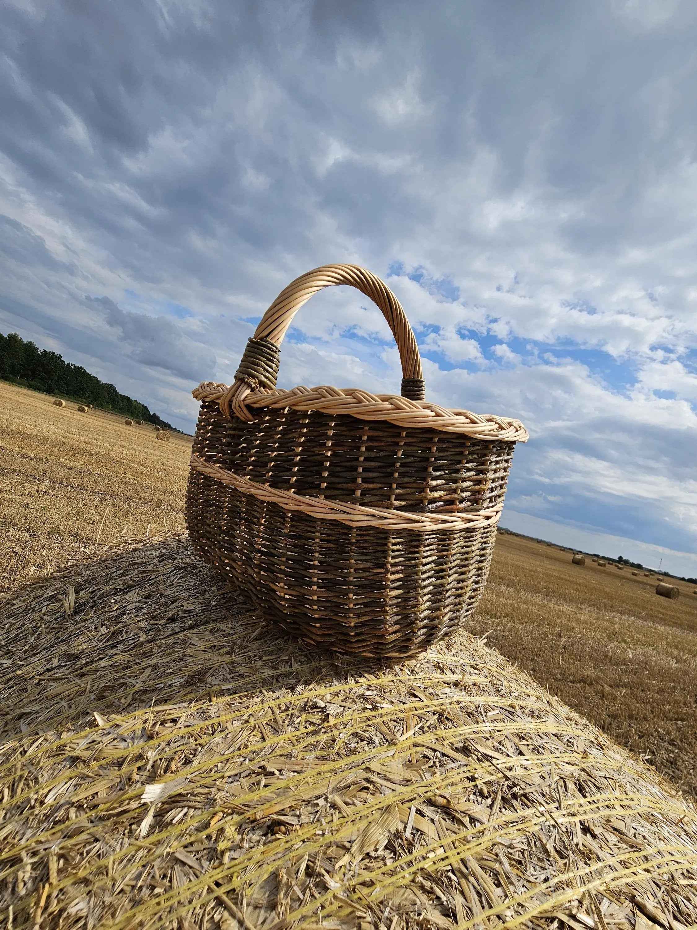 Wicker basket 009b - NaturelyWoven wicker - handmade