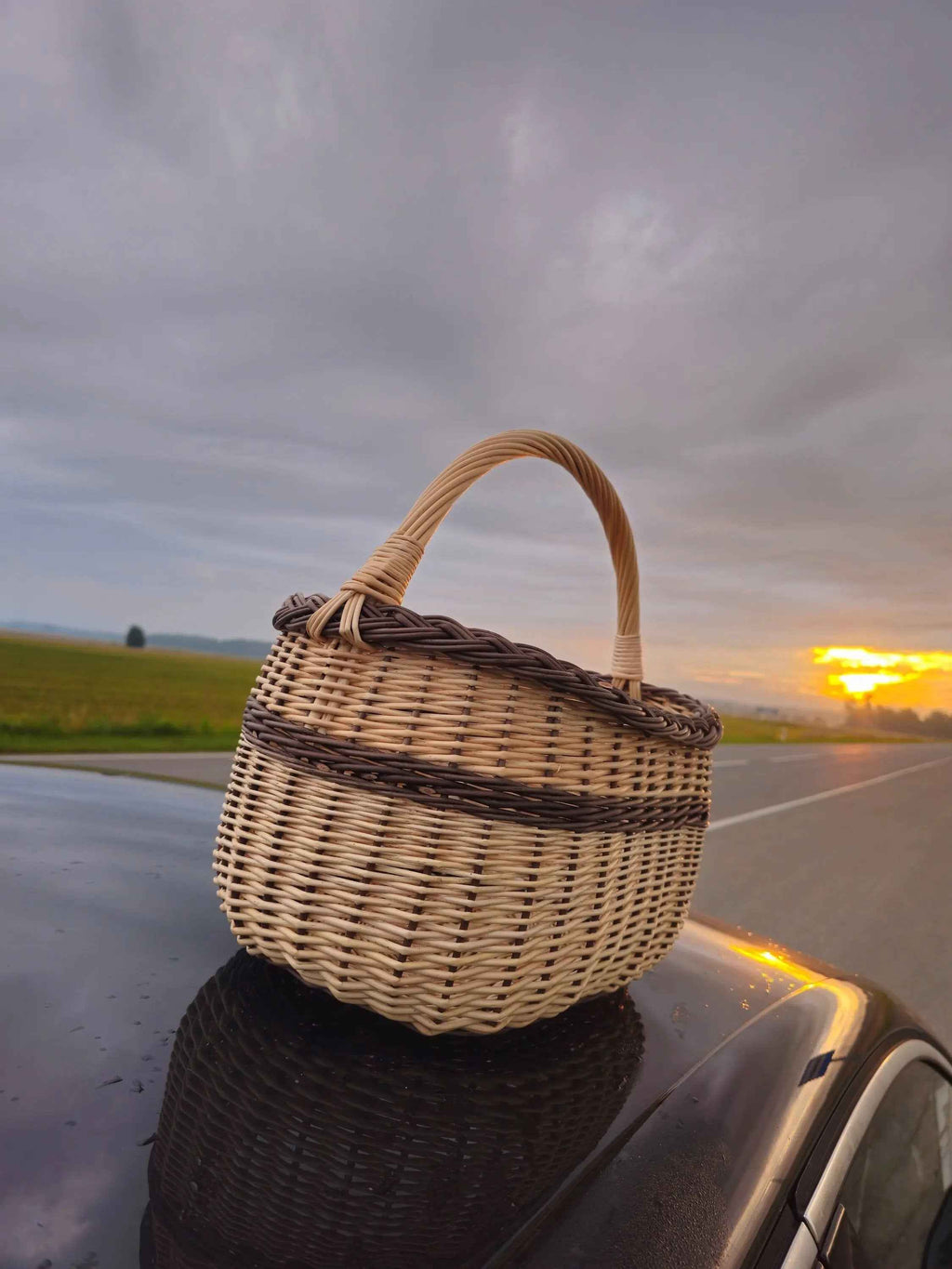 Wicker basket 018b - NaturelyWoven wicker - handmade