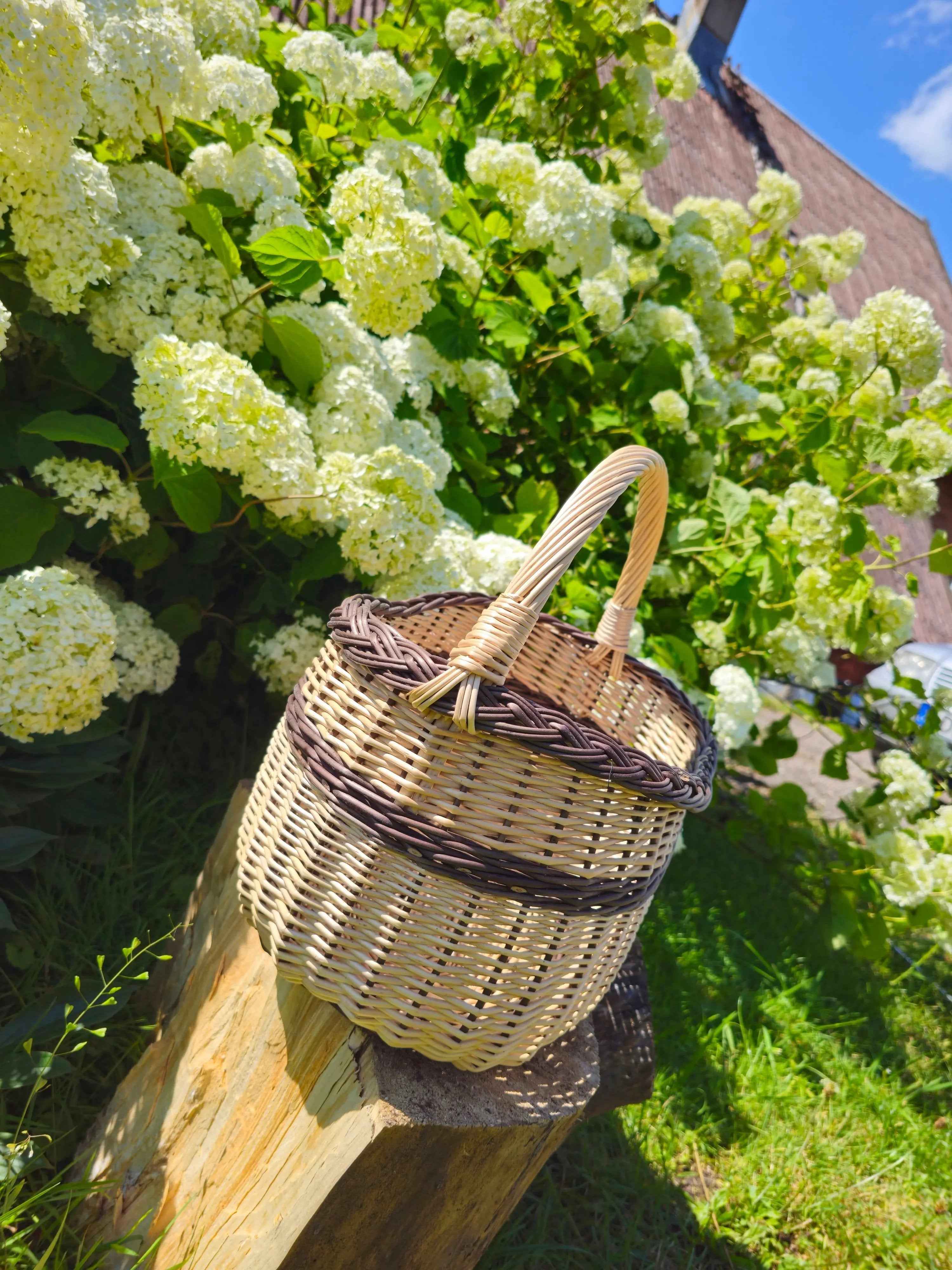 Wicker basket 018b - NaturelyWoven wicker - handmade
