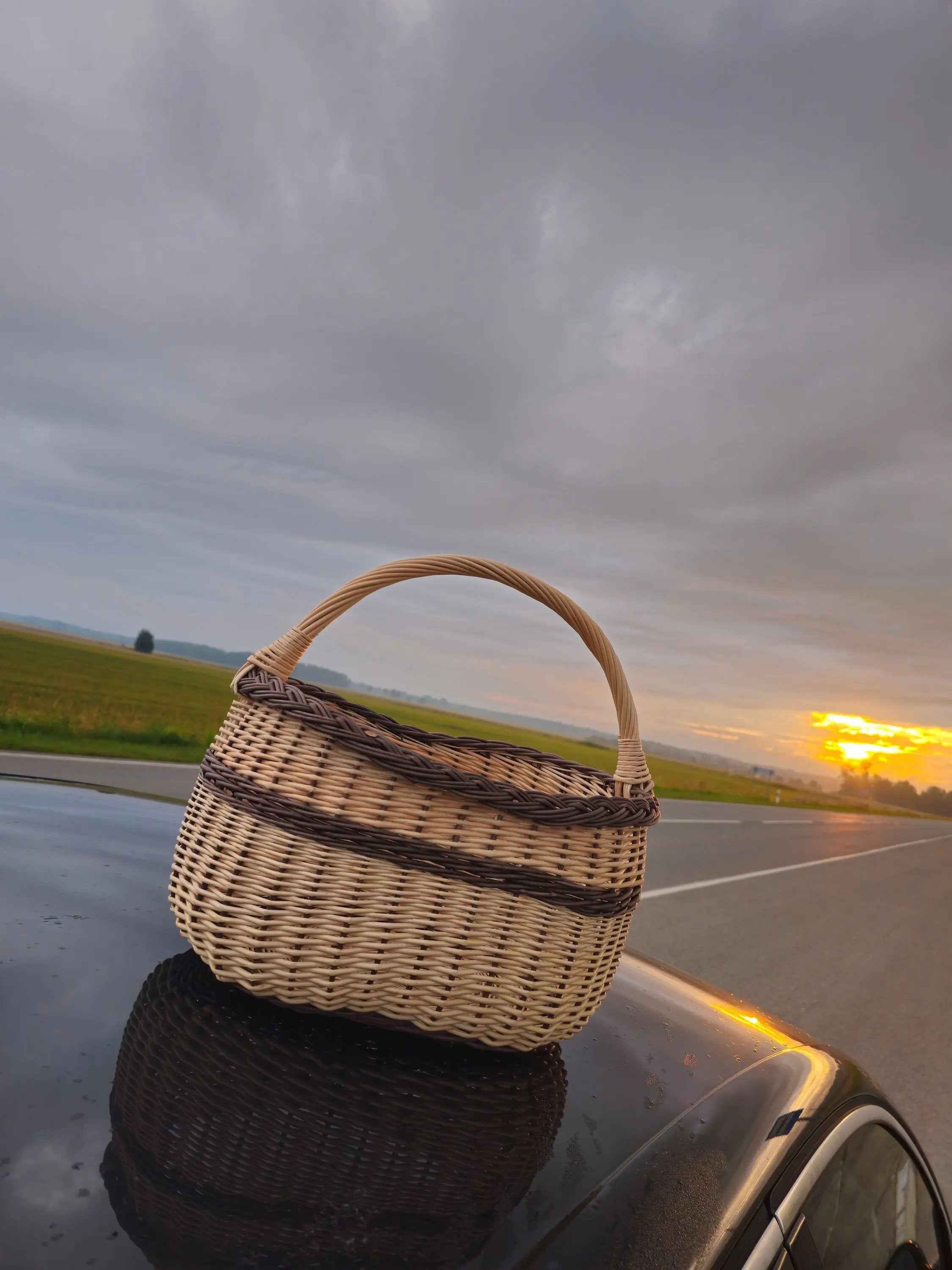 Wicker basket 018b - NaturelyWoven wicker - handmade