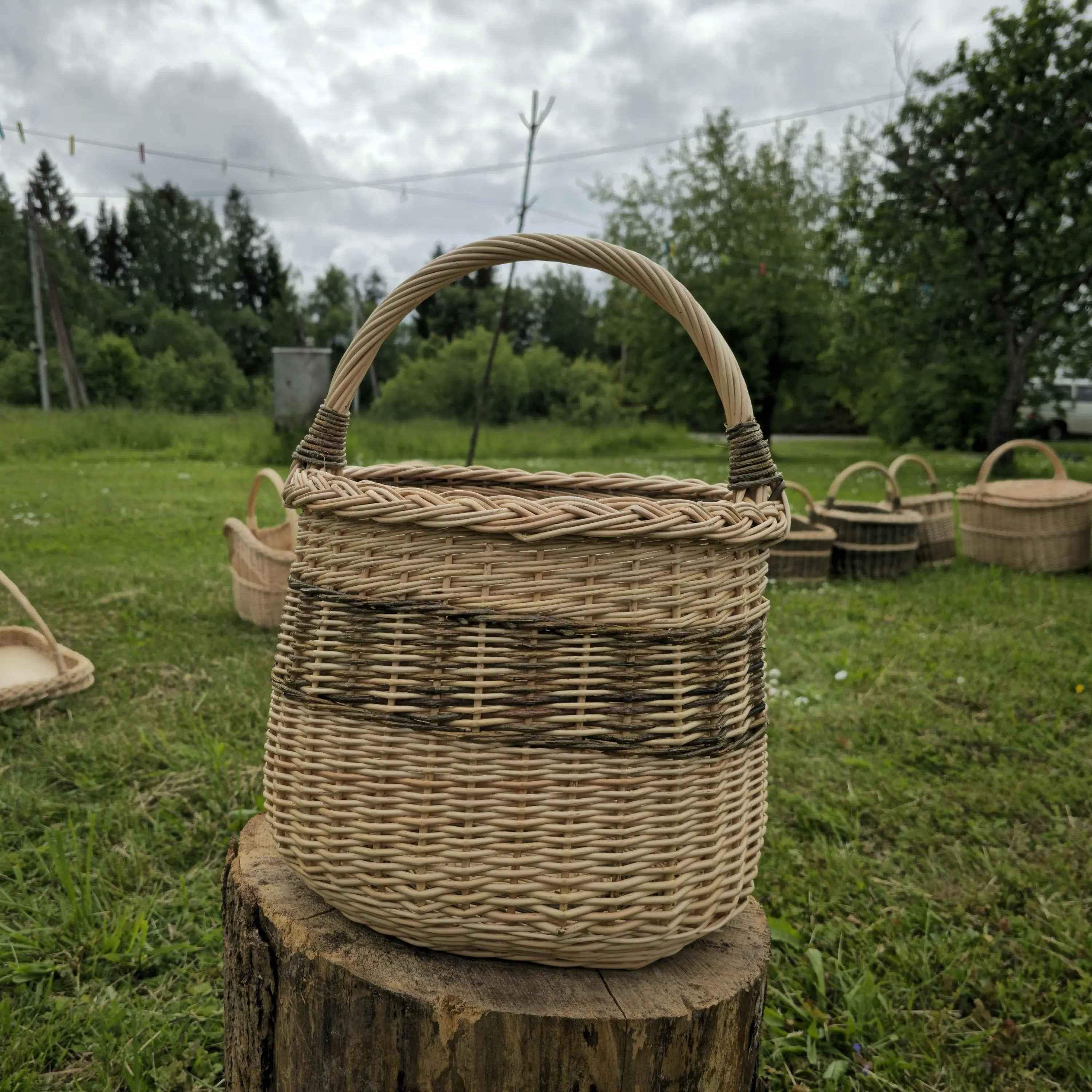 Wicker basket 015b - NaturelyWoven wicker - handmade