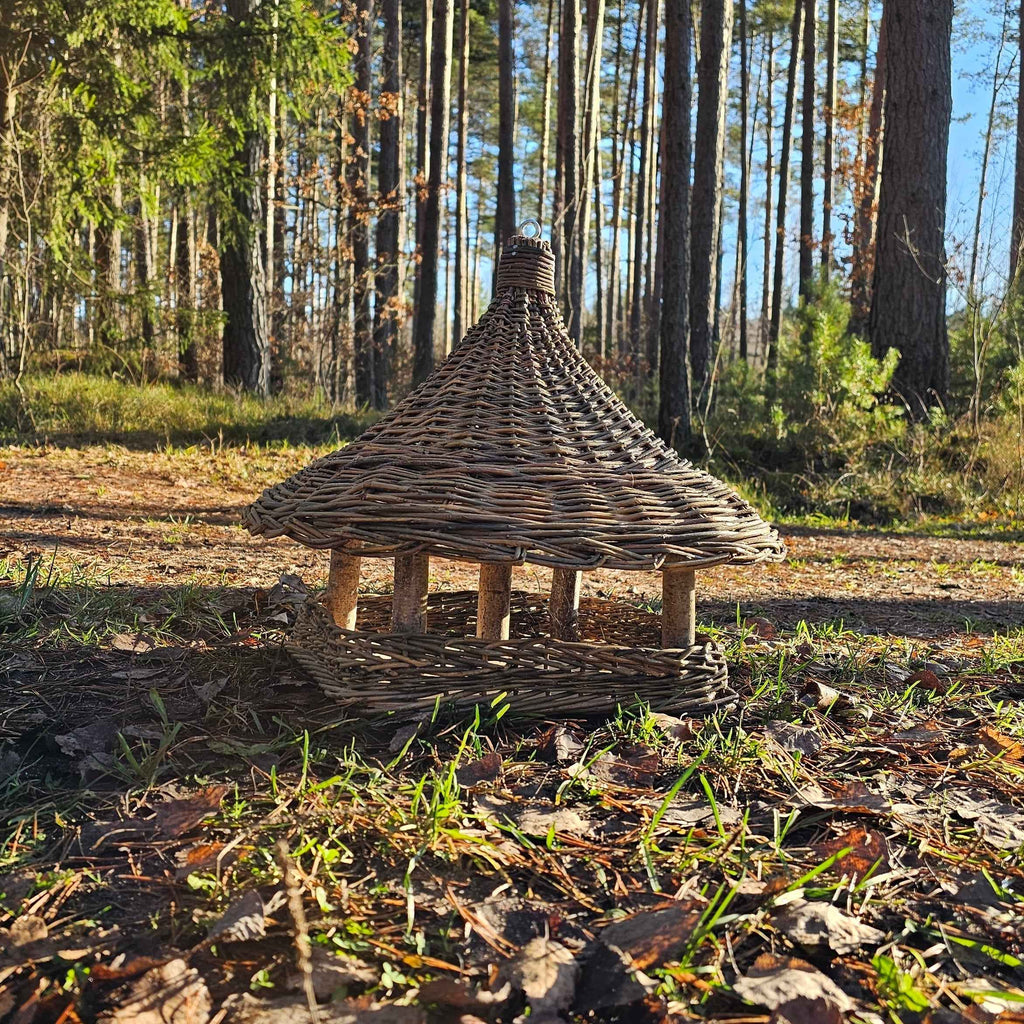 Wicker bird feeder 014b - NaturelyWoven wicker - handmade