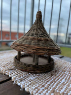 Wicker bird feeder 016b - NaturelyWoven wicker - handmade