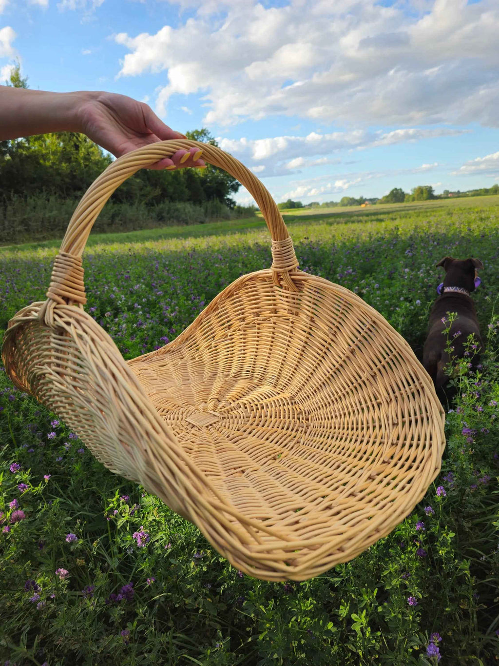 Wicker flower basket 031b - NaturelyWoven wicker - handmade