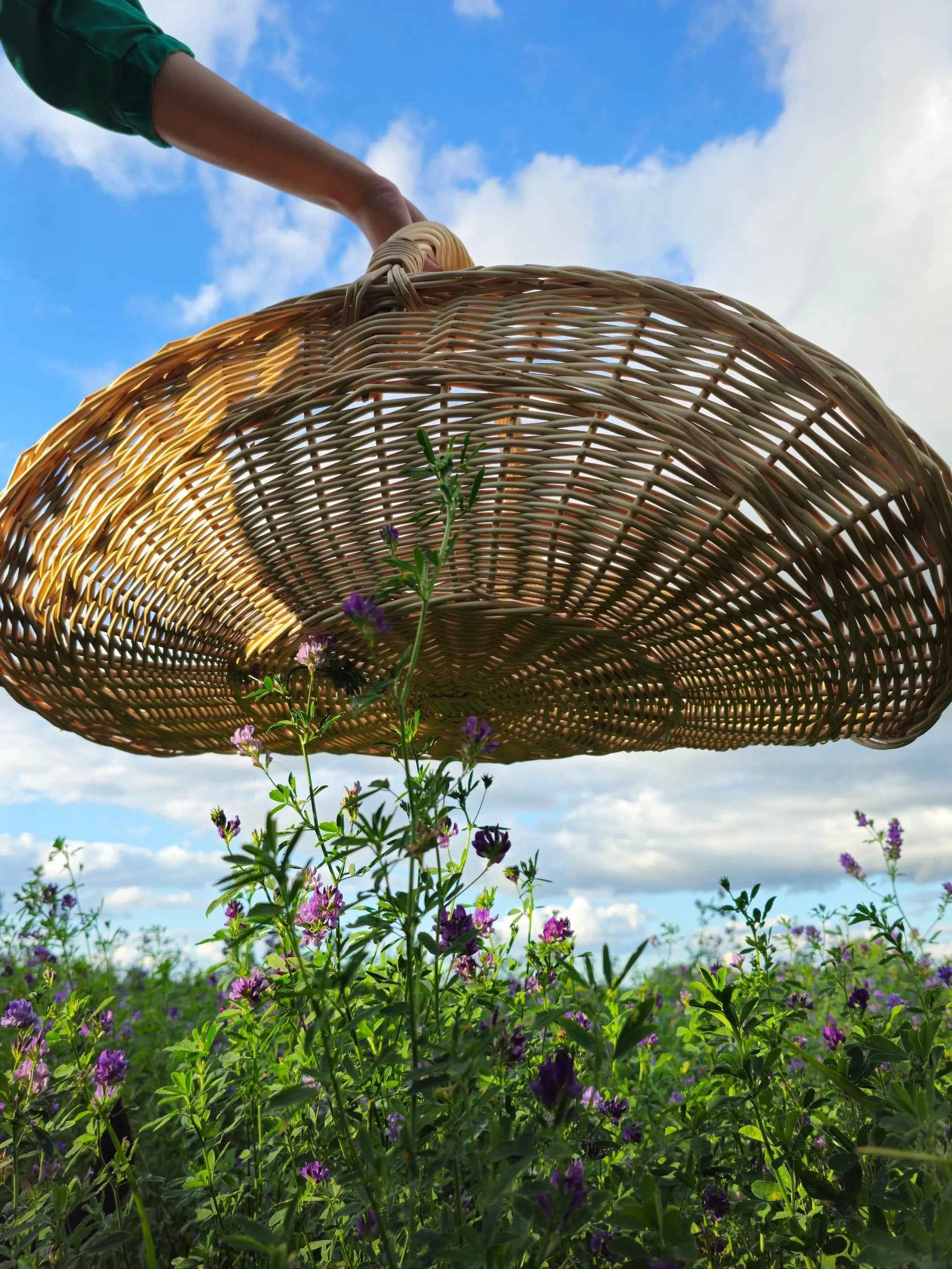 Wicker flower basket 031b - NaturelyWoven wicker - handmade