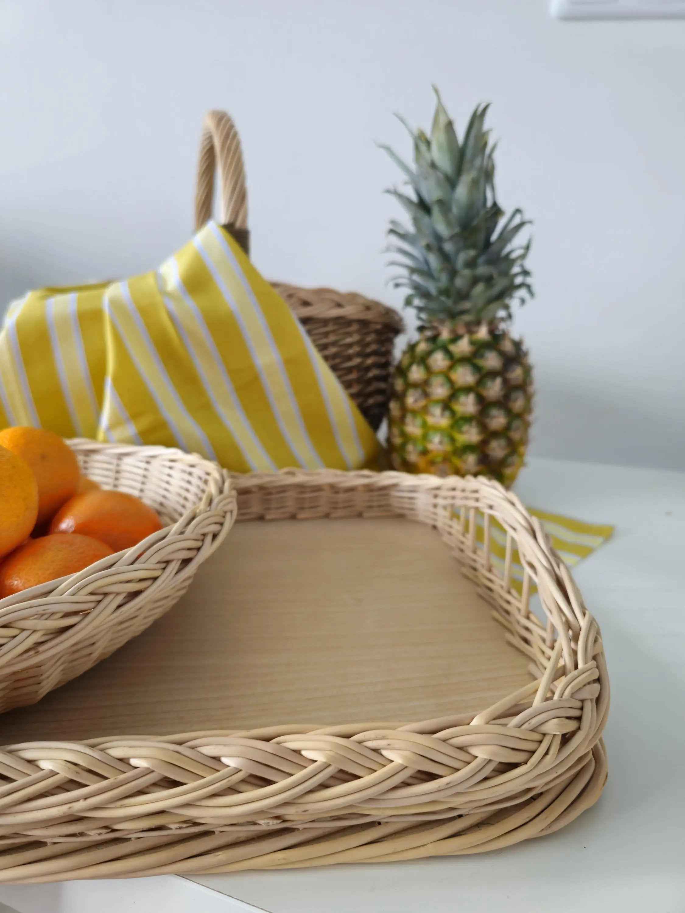 Wicker serving tray 013b - NaturelyWoven wicker - handmade