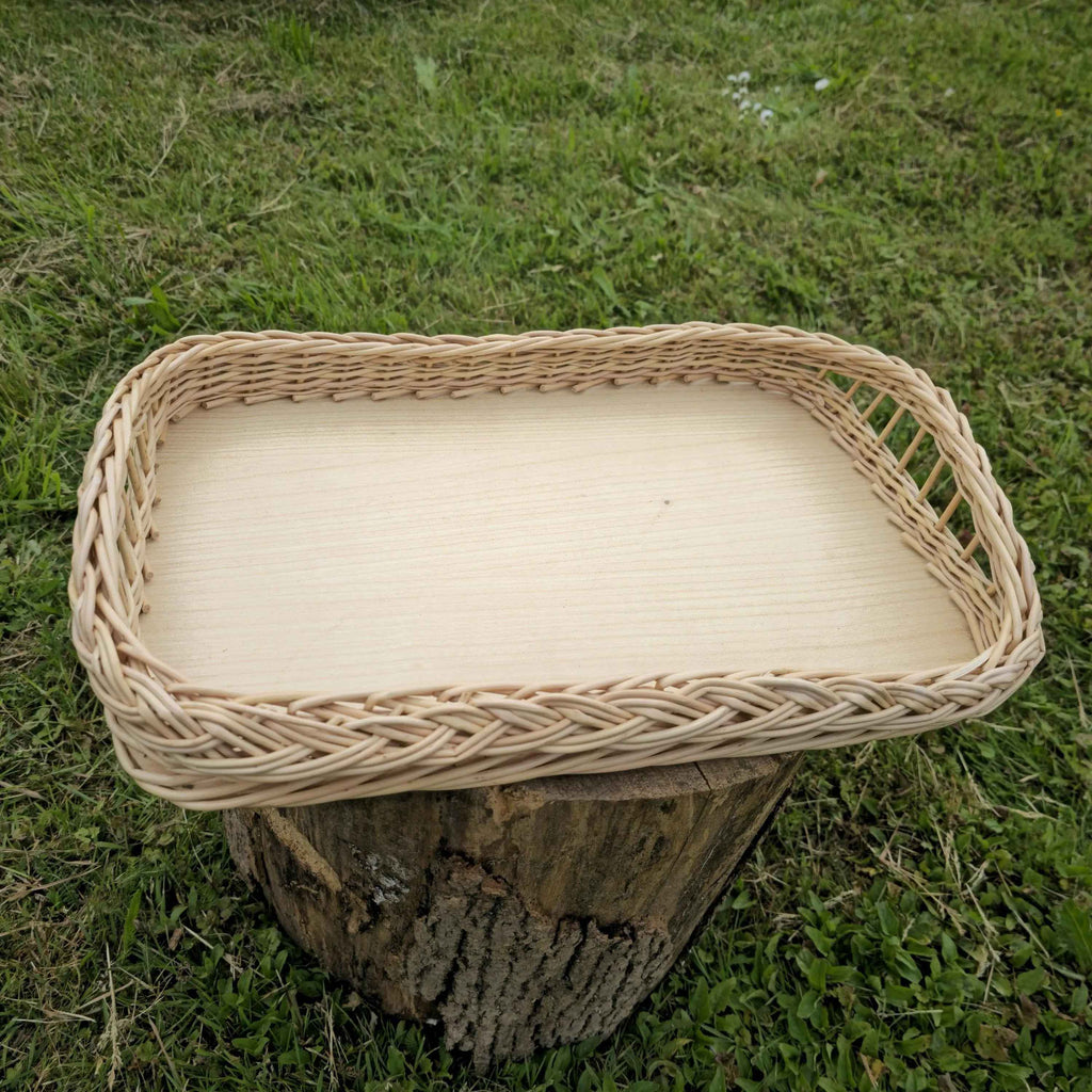 Wicker serving tray 013b - NaturelyWoven wicker - handmade