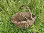 Two-Tone Picnic Basket with Divider — unpeeled/brown