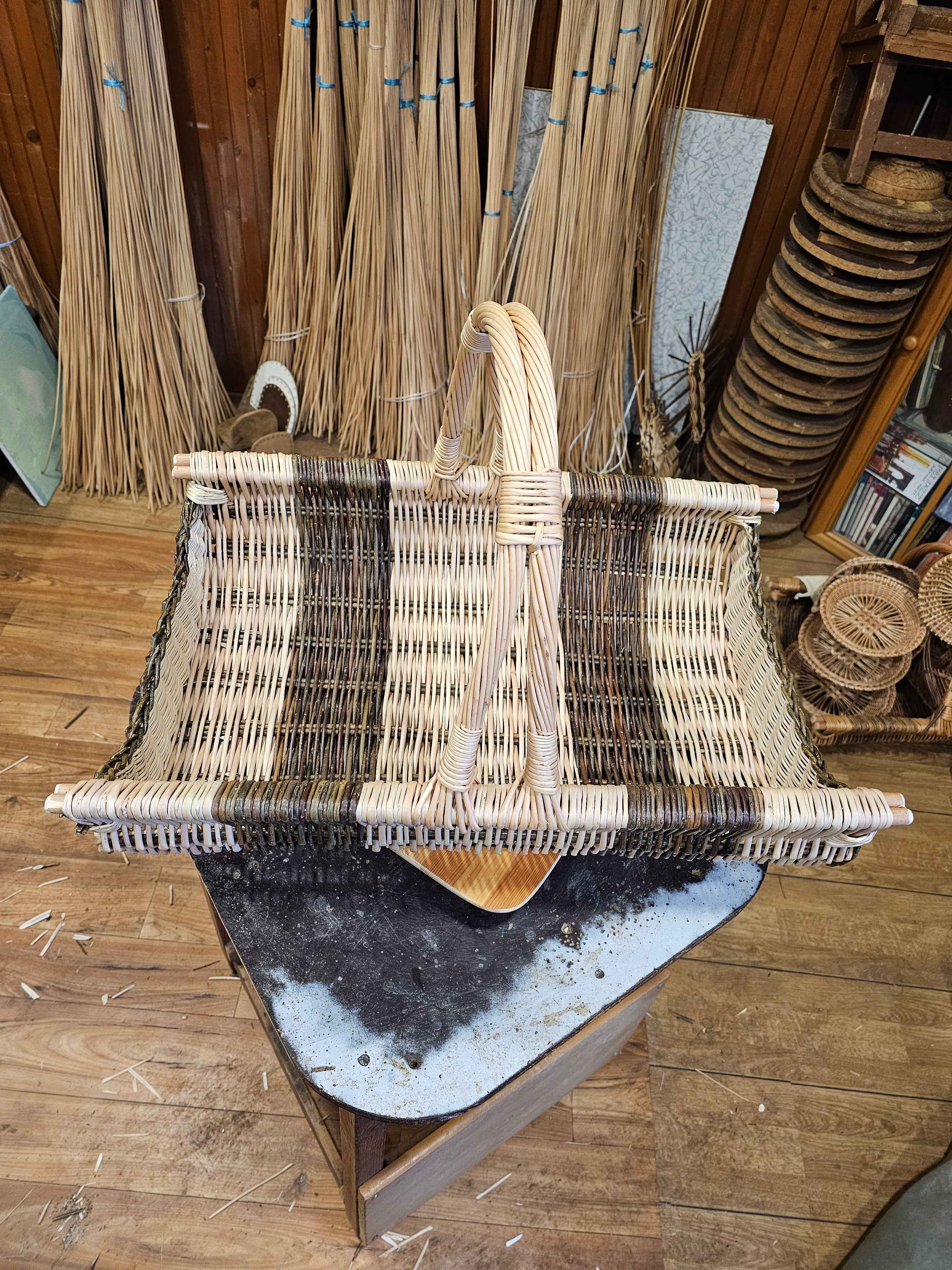 Large firewood basket 039r - NaturelyWoven wicker - handmade