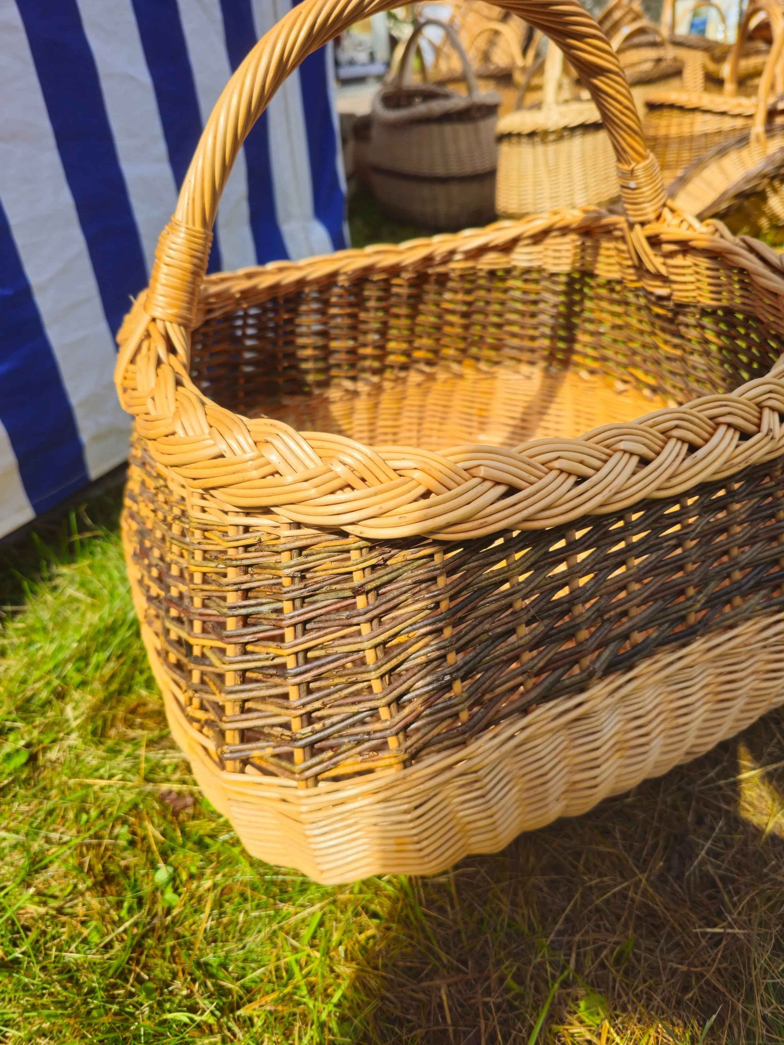 Wicker basket 017r - NaturelyWoven wicker - handmade