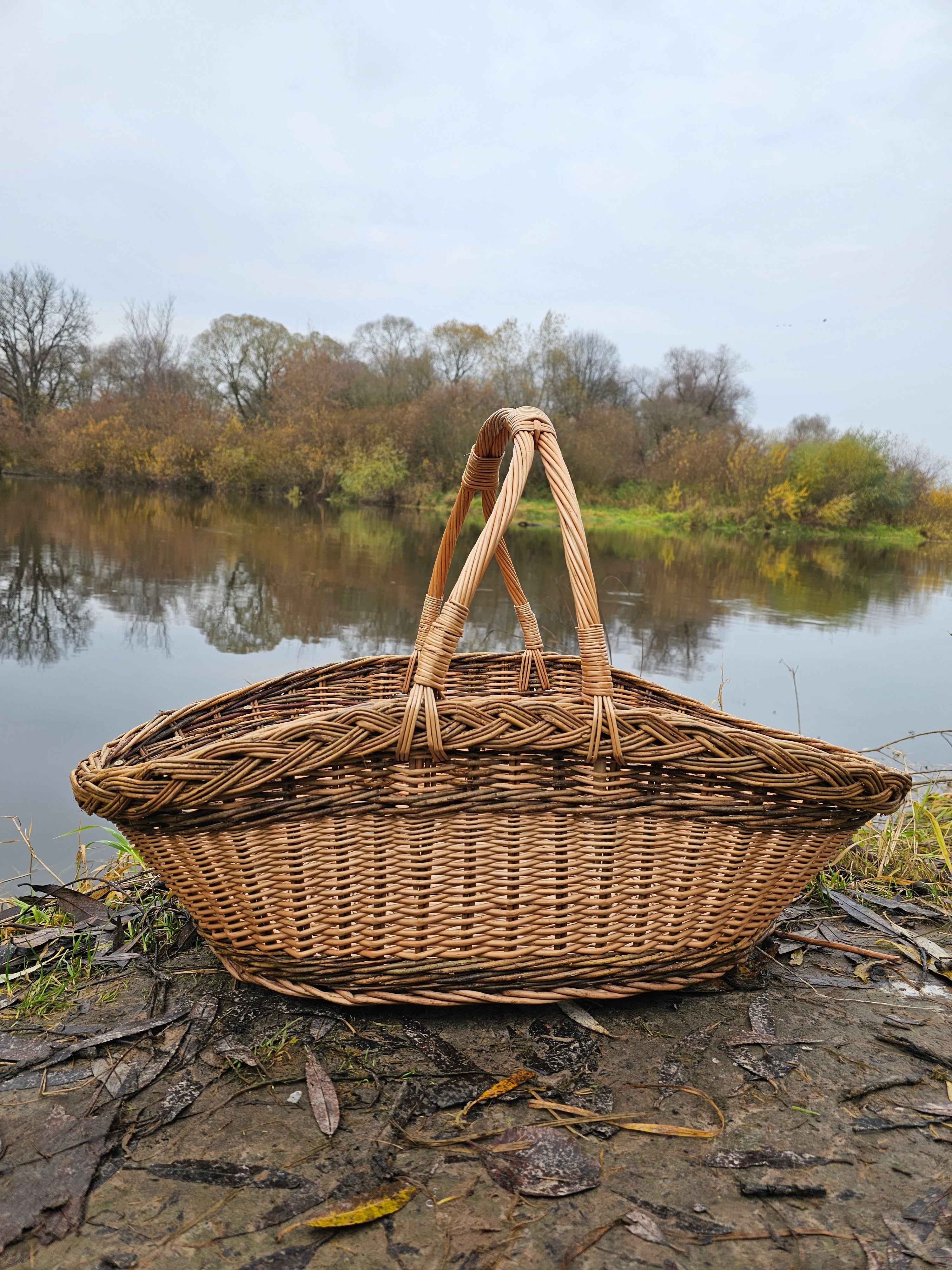 Extra Large Wicker Trug — handmade wicker basket from Lithuanian willow