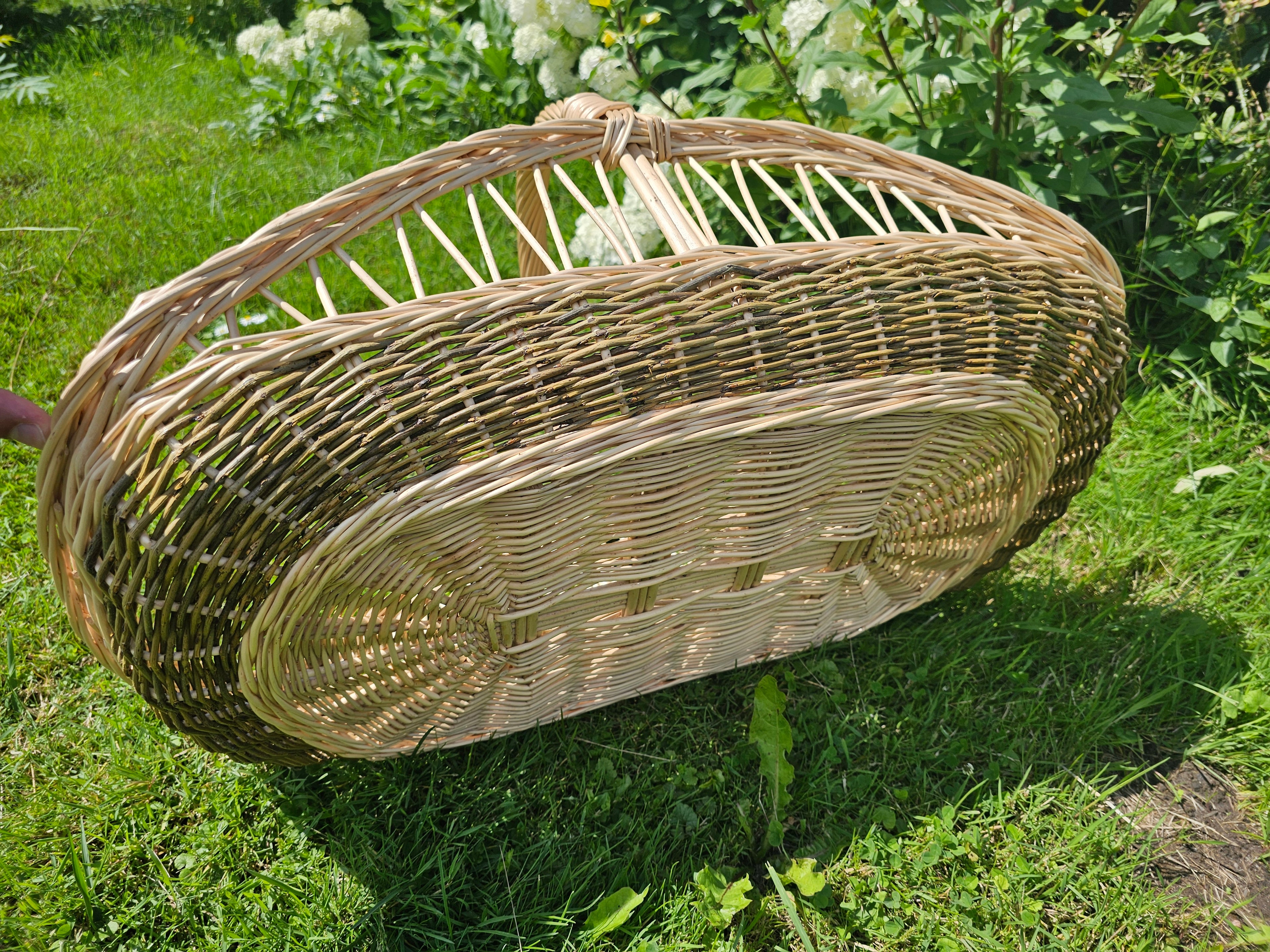 Open-Weave Wicker Garden Trug — wicker basket, view 3