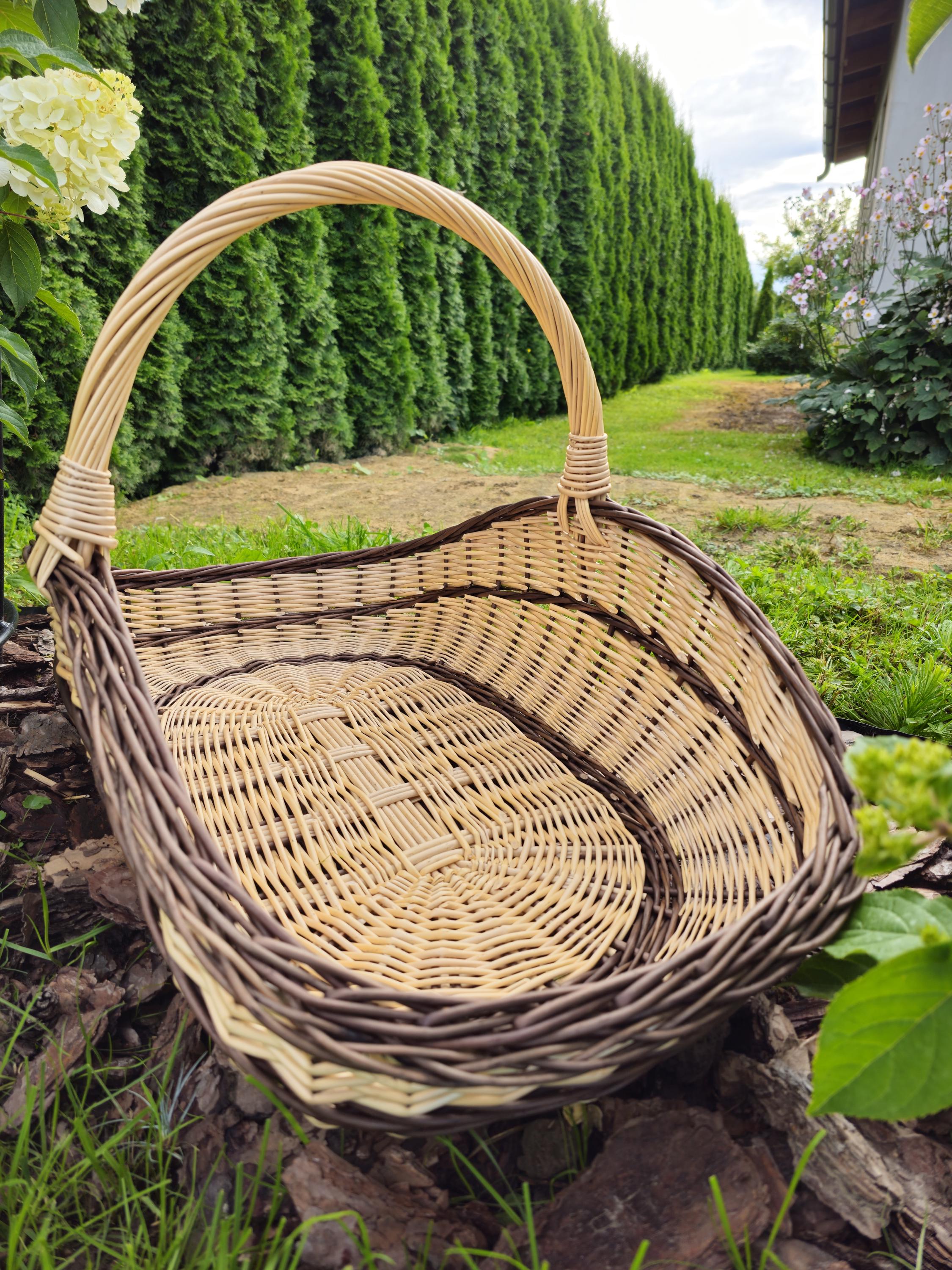 Large Wicker Firewood Trug — wicker basket, view 3