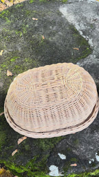 Wicker tray with lid 038b