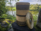 Tall Wicker Laundry Hamper / Bottle Bin — wicker basket, view 2