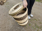 Tall Wicker Laundry Hamper / Bottle Bin — wicker basket, view 4