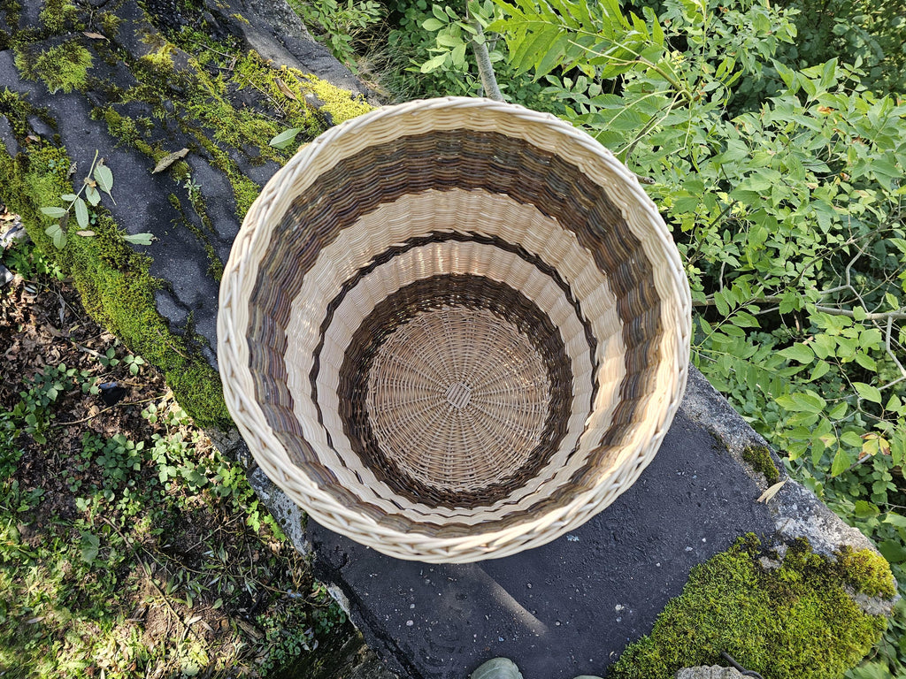 Tall Wicker Laundry Hamper / Bottle Bin — wicker basket, view 5