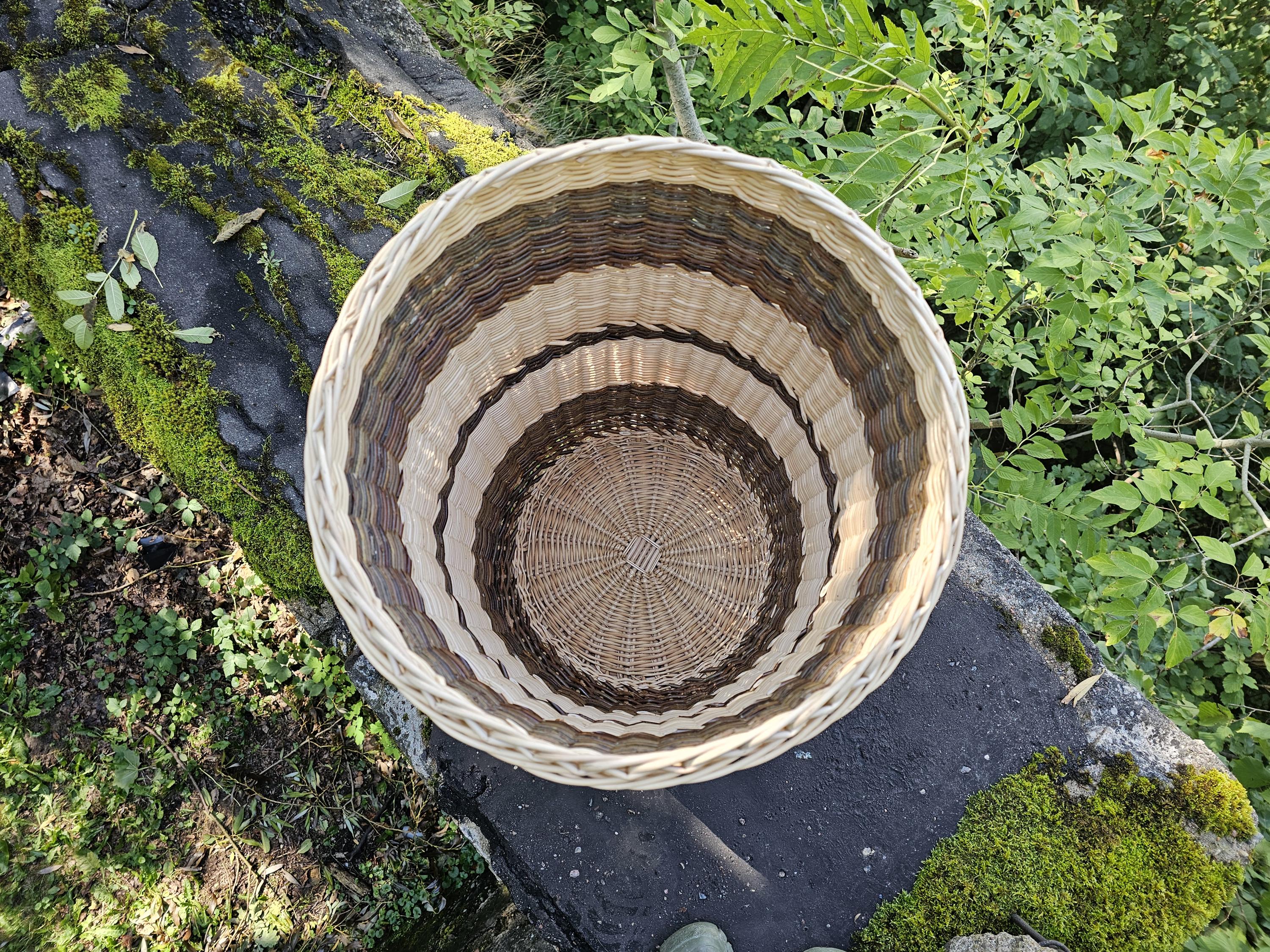 Tall Wicker Laundry Hamper / Bottle Bin — wicker basket, view 5