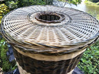 Tall Wicker Laundry Hamper / Bottle Bin — wicker basket, view 6