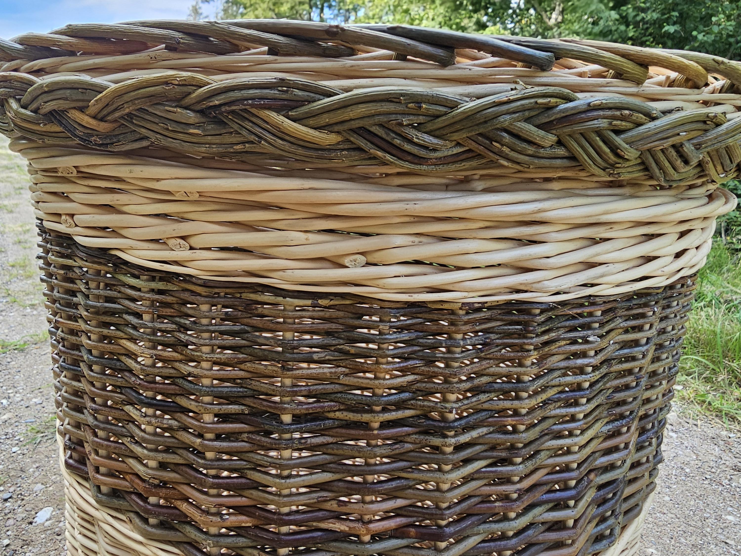 Tall Wicker Laundry Hamper / Bottle Bin — wicker basket, view 10