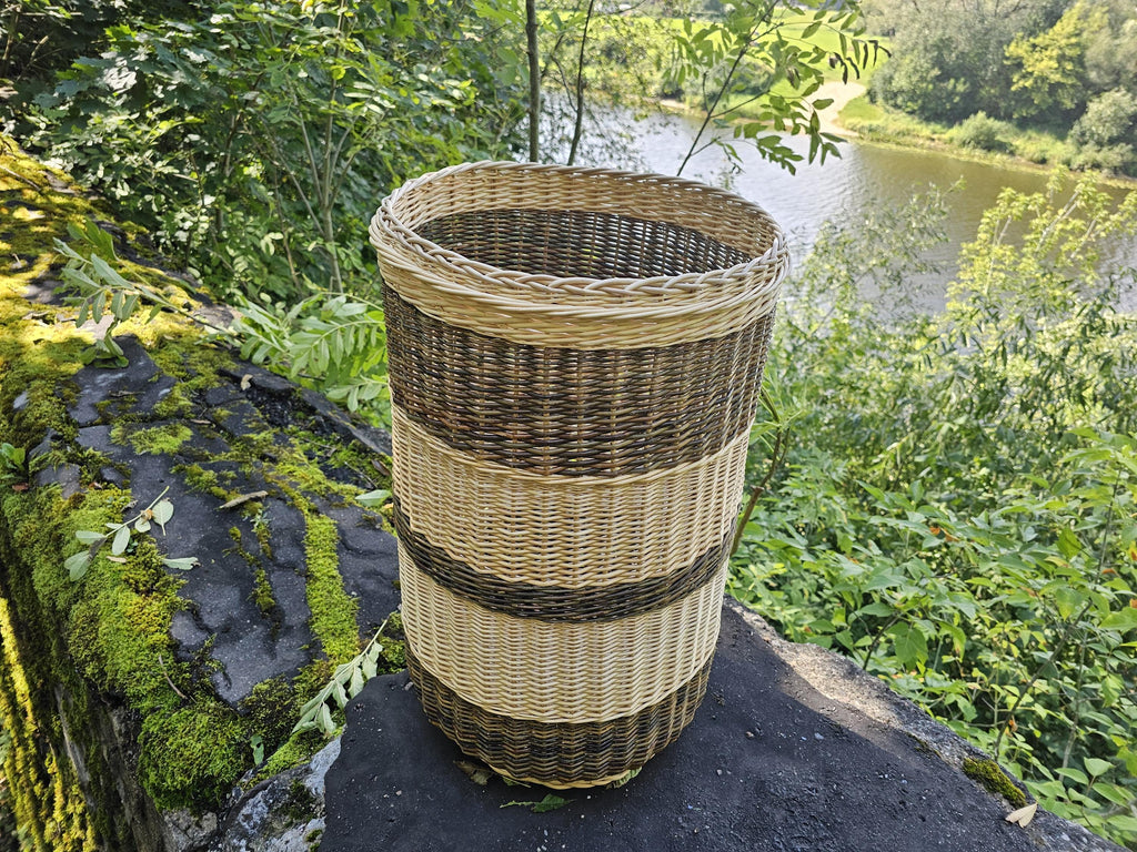Tall Wicker Laundry Hamper / Bottle Bin — wicker basket, view 19