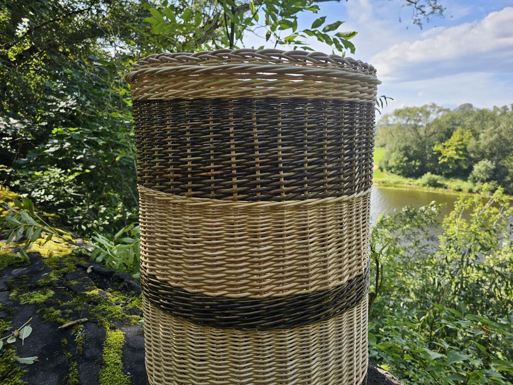 Tall Wicker Laundry Hamper / Bottle Bin — wicker basket, view 20