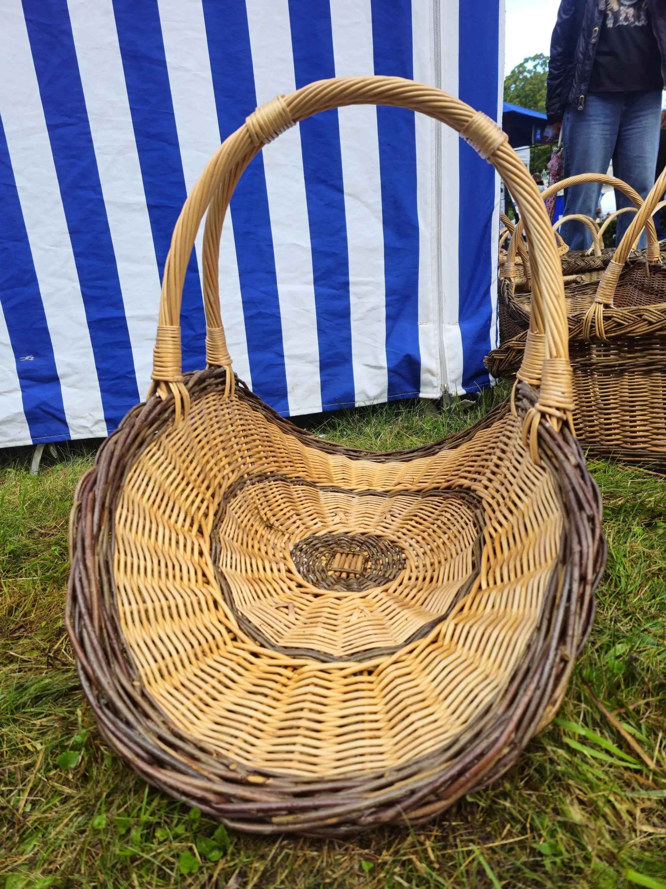 Wicker flower basket 033r - NaturelyWoven wicker - handmade