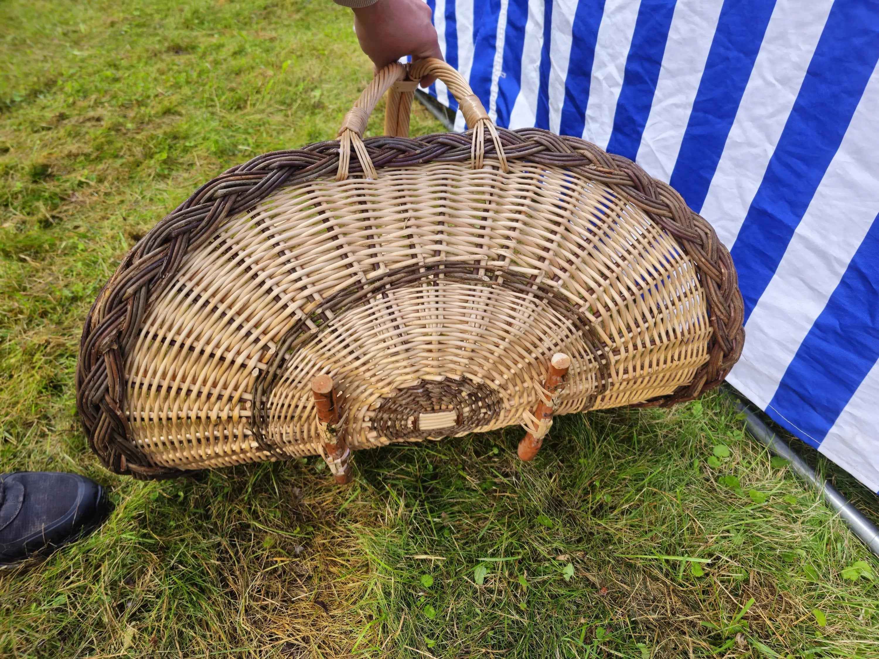 Wicker flower basket 033r - NaturelyWoven wicker - handmade