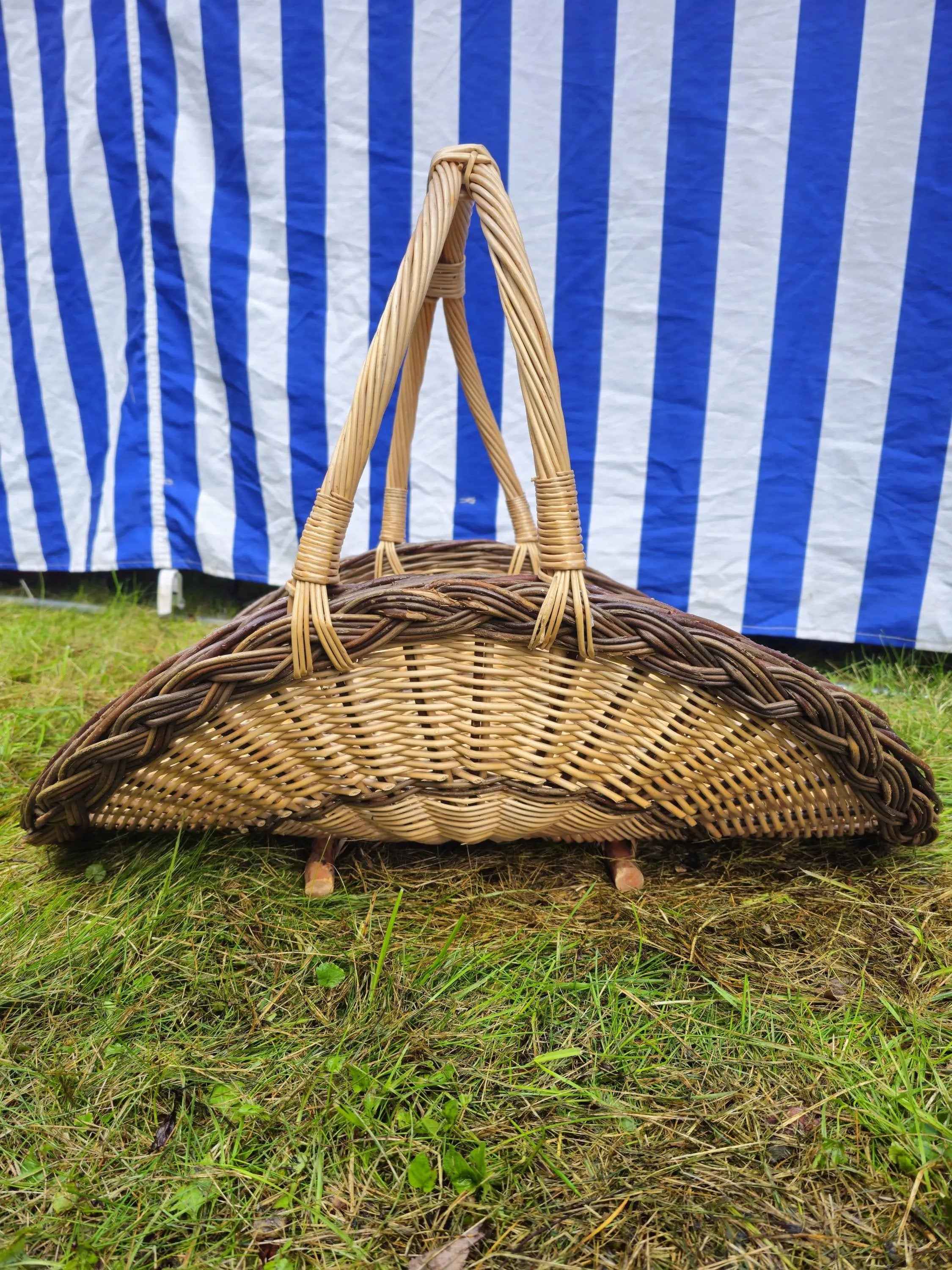 Wicker flower basket 033r - NaturelyWoven wicker - handmade