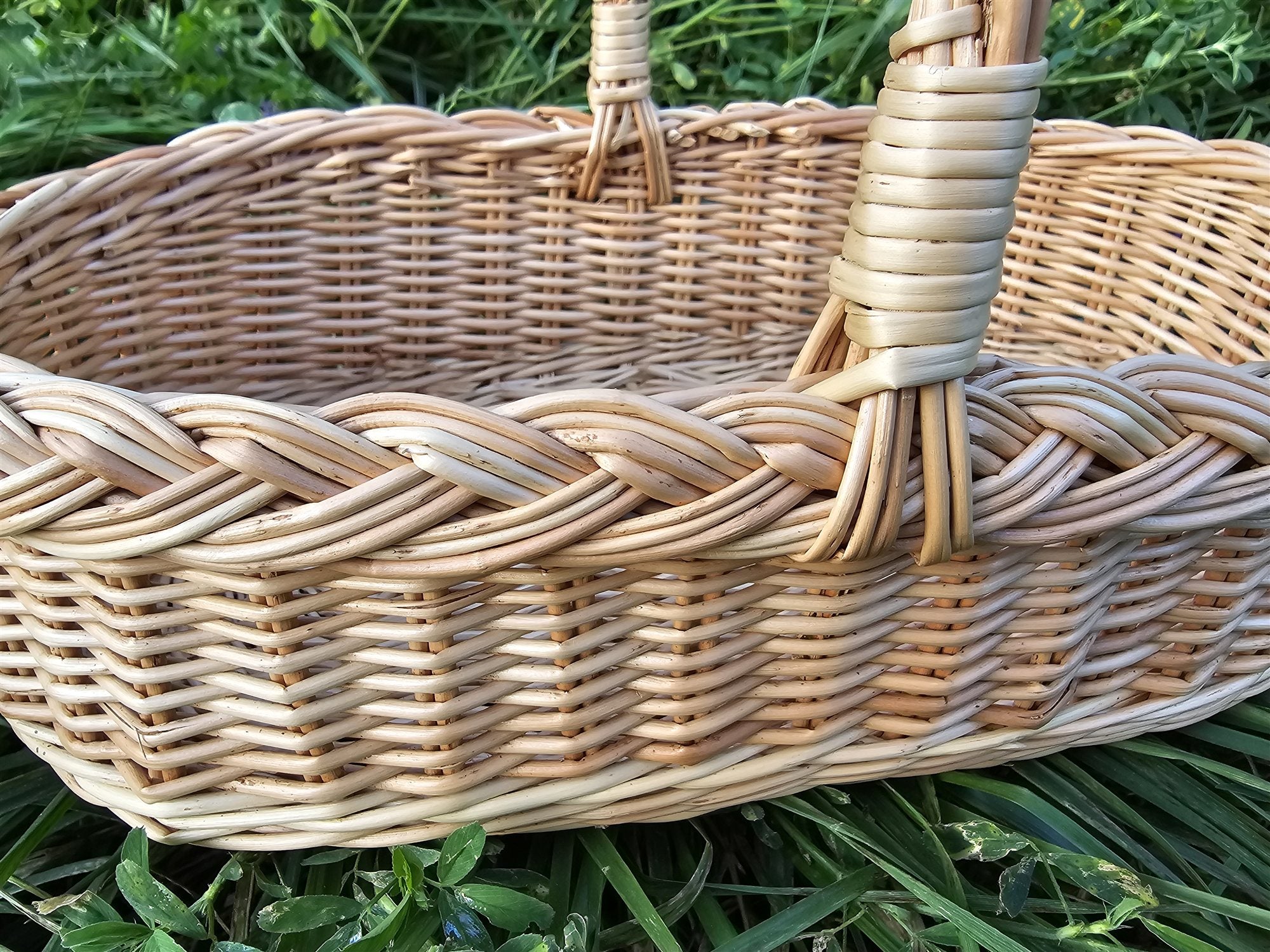 Wicker gathering trug — wicker basket, view 2