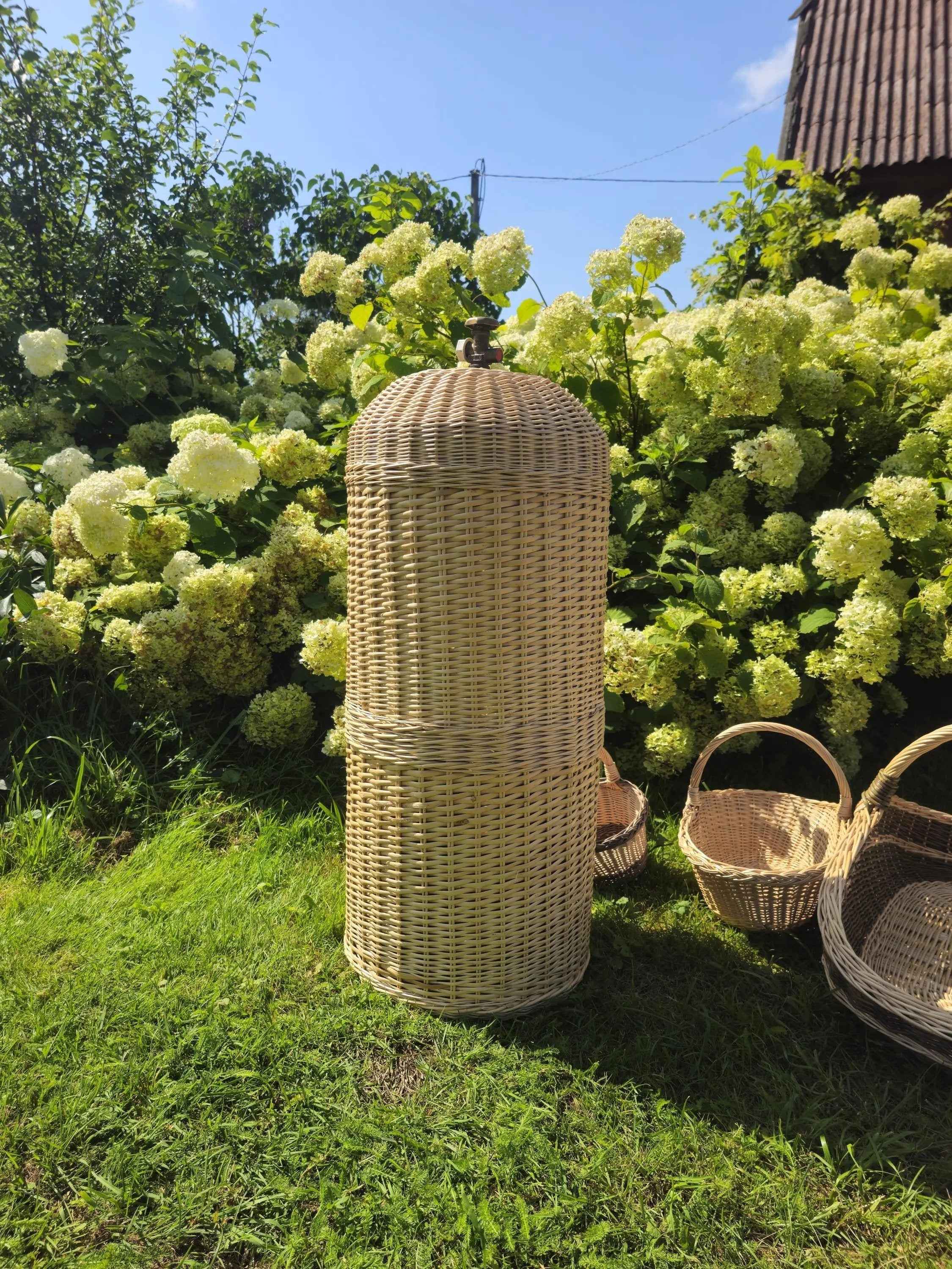 Wicker gas cylinder cover 034b - NaturelyWoven wicker - handmade