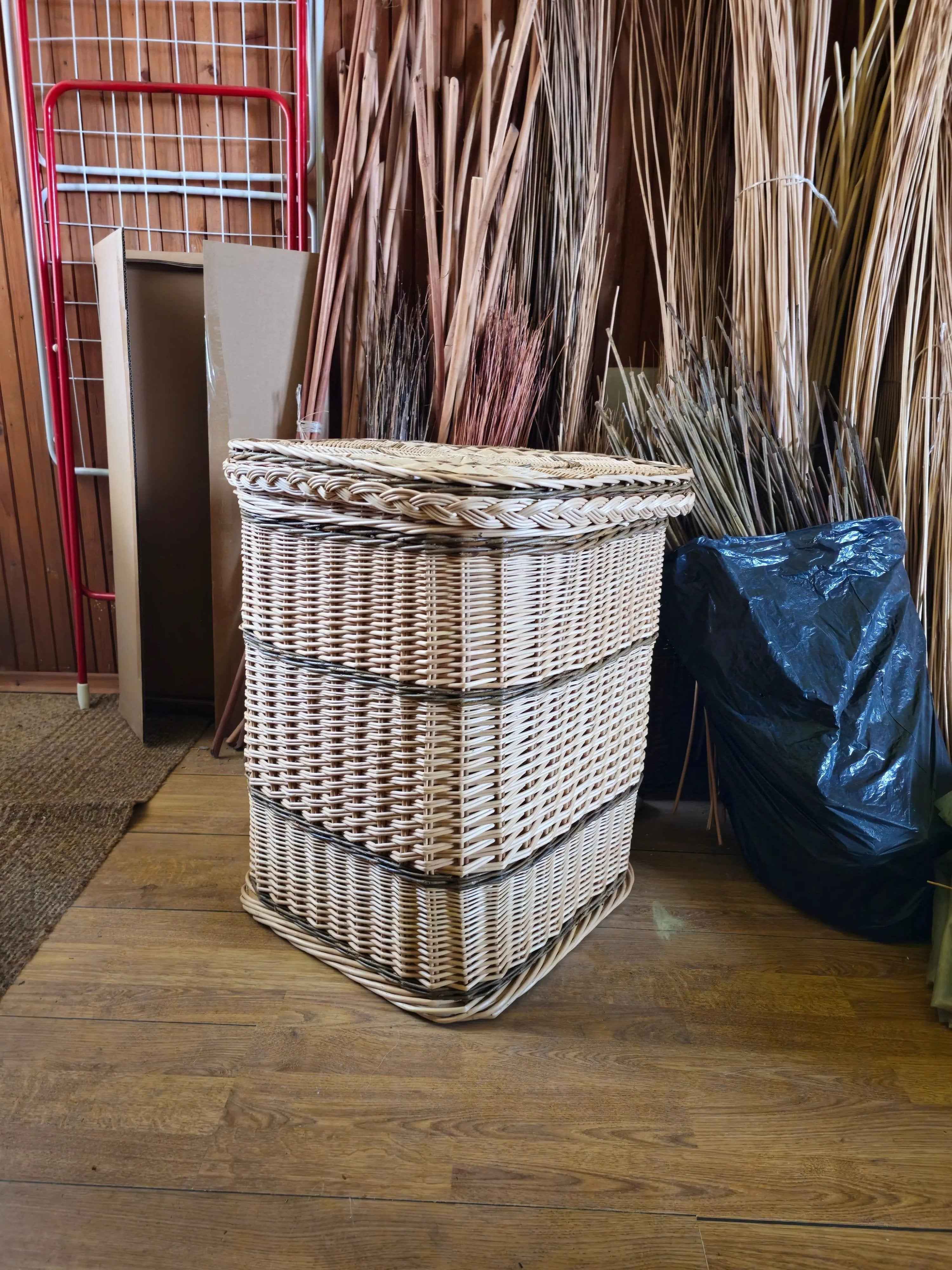 Wicker laundry basket 035r - NaturelyWoven wicker - handmade