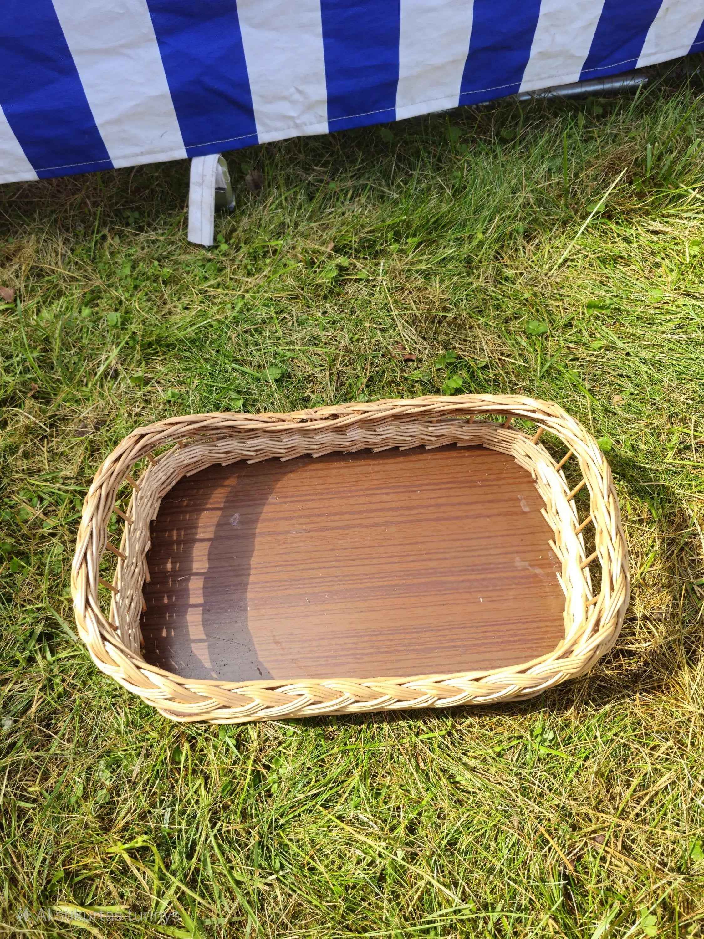 Wicker serving tray 007r - NaturelyWoven wicker - handmade